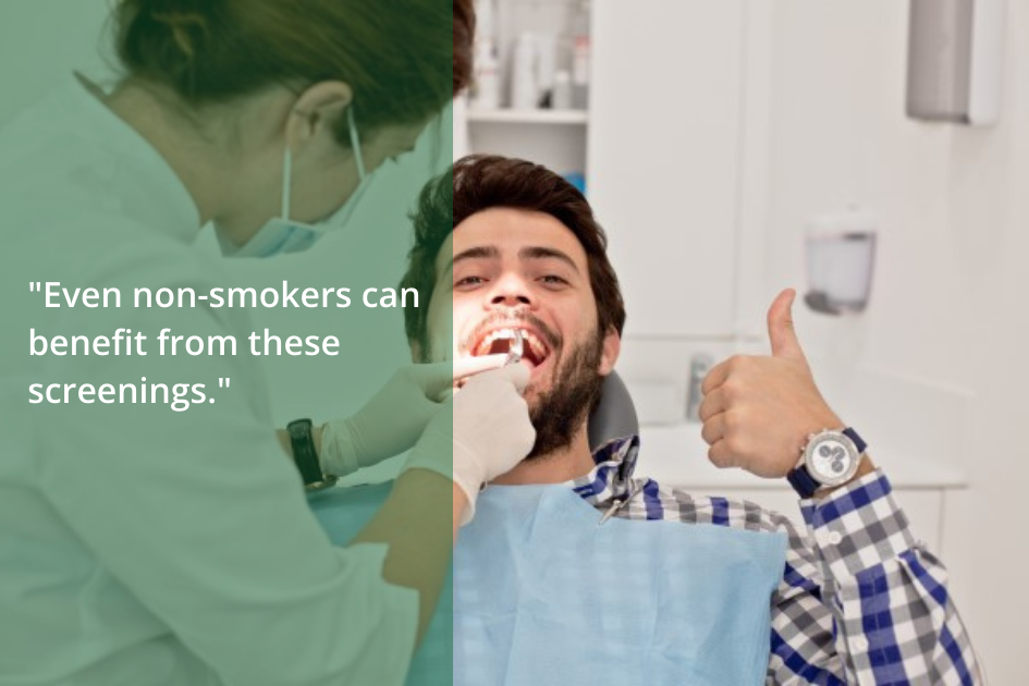 A dentist examines a patient