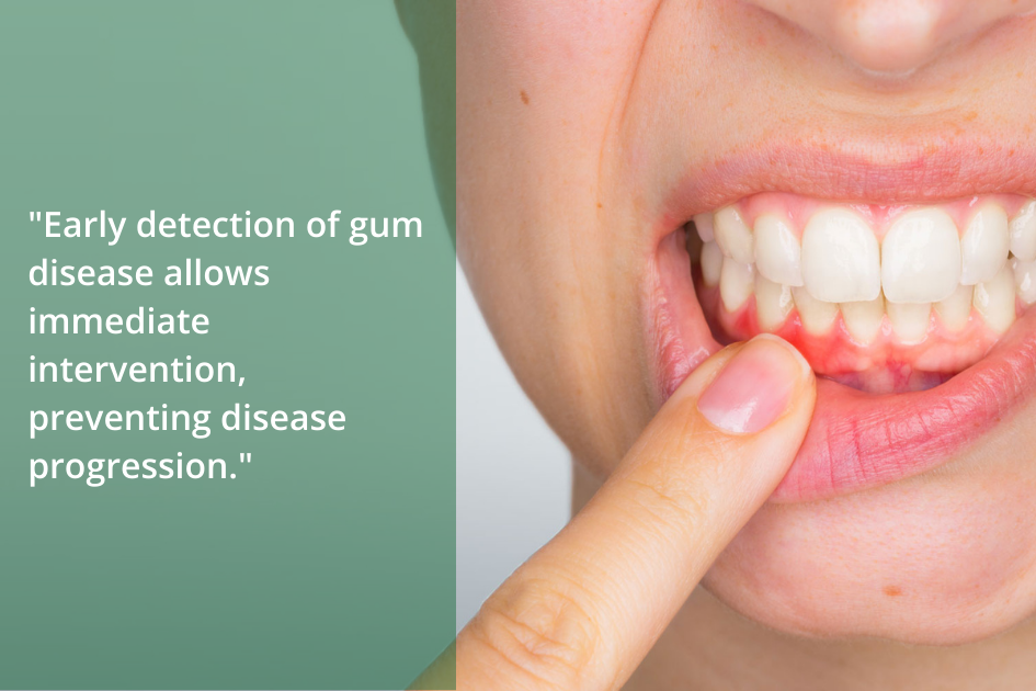 Highlighting the importance of periodontal health, a close-up overview of a dental examination focused on gum disease.